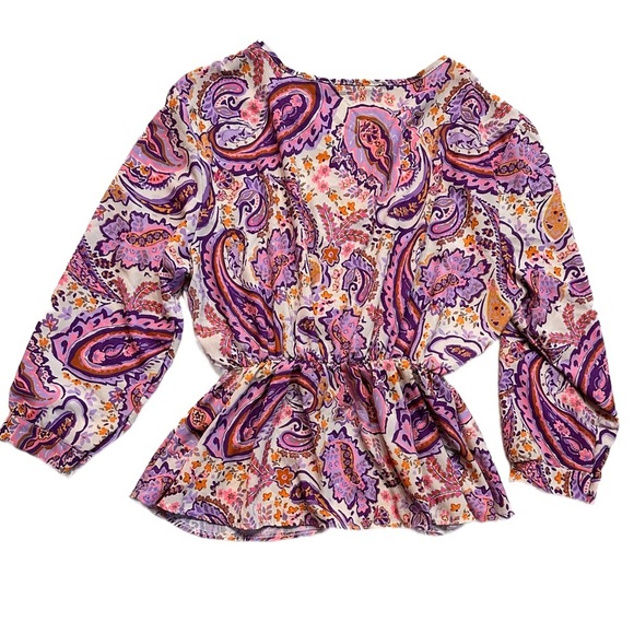 BOOHOO ~ Purple and Pink Paisley Print Women's Top Made in Italy size 20 - Picture 4 of 7